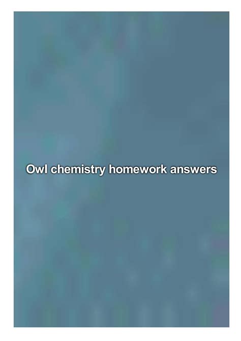 lv owl|owl chemistry homework.